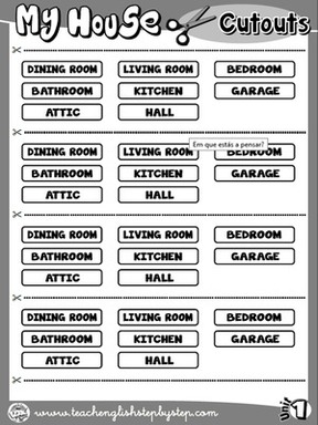 My house - Picture Dictionary Cutouts (B&W version)