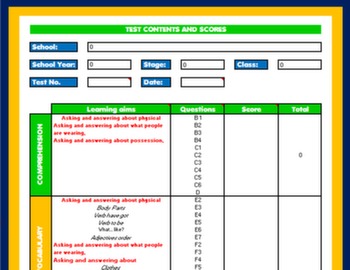 Excel Test Correction Sheet