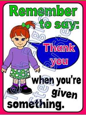 Good Manners Vocabulary Poster
