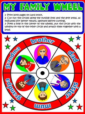 My Family - Vocabulary Wheel - page 1