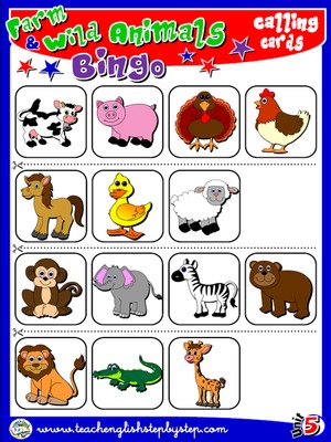Animals - Bingo Calling Cards