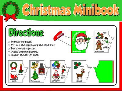 CHRISTMAS  VOCABULARY MINI BOOK (DIRECTIONS)