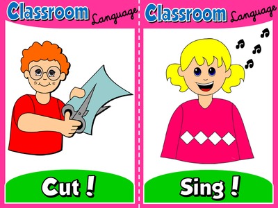 Classroom Language - Set of 12 flashcards