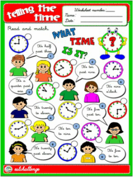 TELLING THE TIME WORKSHEET #