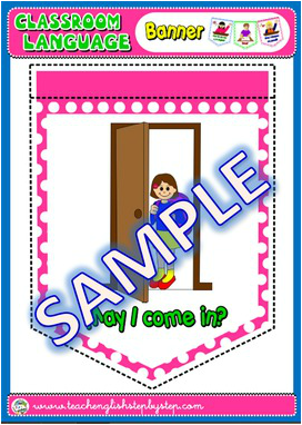 CLASSROOM LANGUAGE BANNER (AVAILABLE IN BLACK & WHITE)
