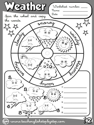 The Weather - Worksheet 1 - page 1 (B&W version)
