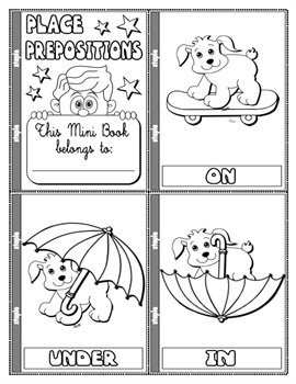#PLACE PREPOSITIONS COLOURING MINI BOOK (11 PAGES)