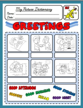 GREETINGS PICTURE DICTIONARY FOR 2ND GRADERS#