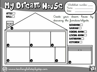 My House - Worksheet 8 (B&W version)