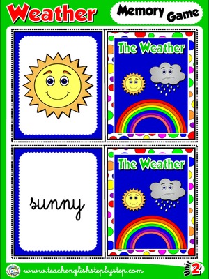 The Weather - Memory Game Cards (Picture - Word) 