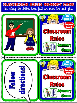 Classroom Rules Memory Game