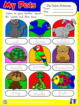 My Pets - Picture Dictionary
