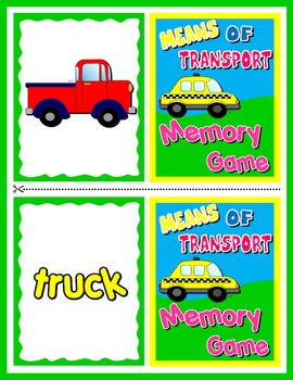 MEANS OF TRANSPORT MEMORY GAME