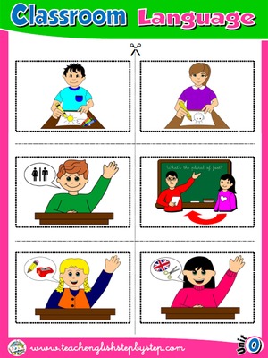 Classroom Language - Picture Dictionary Cutouts - page 1