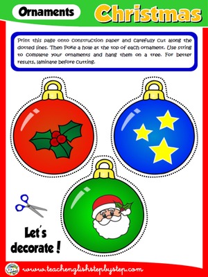CHRISTMAS ORNAMENTS - CRAFTS ACTIVITY 