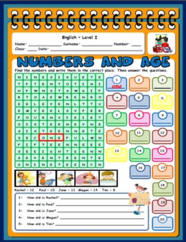 #NUMBERS AND AGE WORKSHEET