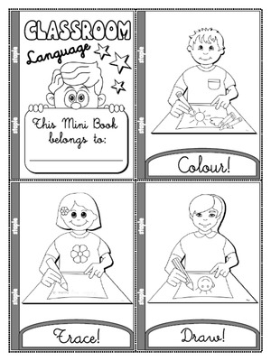 Classroom Language - Colouring Mini Book