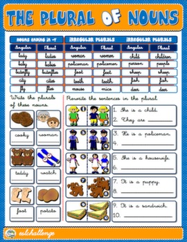 THE PLURAL OF NOUNS WORKSHEET #