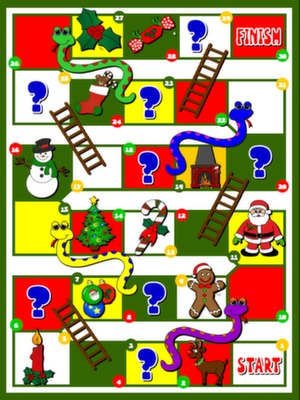 CHRISTMAS SNAKES AND LADDERS BOARD GAME