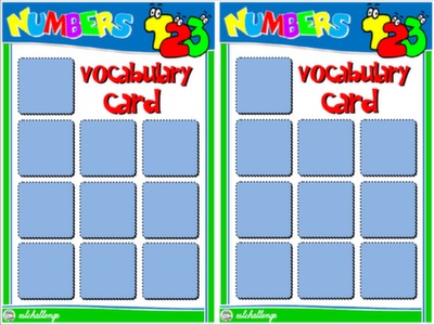 NUMBERS - BOARD GAME - VOCABULARY CARDS#
