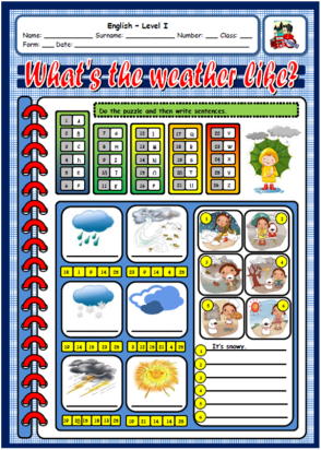 THE WEATHER FREE WORKSHEET#