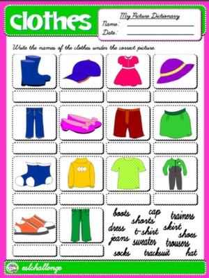 CLOTHES PICTURE DICTIONARY