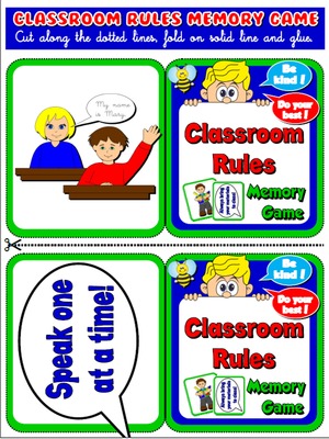 Classroom Rules Memory Game