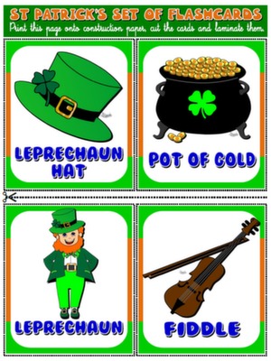 ST PATRICK'S DAY FLASHCARDS (16 CARDS)