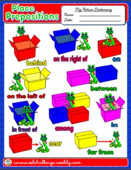 PLACE PREPOSITIONS PICTURE DICTIONARY AVAILABLE IN B&W