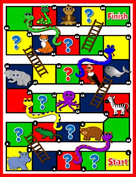 WILD ANIMALS SNAKES AND LADDERS
