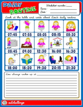 DAILY ROUTINE WORKSHEET 