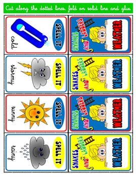 WEATHER SNAKES AND LADDERS CARDS