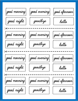#GREETINGS - PICTURE DICTIONARY (CUTOUTS)