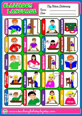 #CLASSROOM LANGUAGE PICTURE DICTIONARY (AVAILABLE IN BLACK & WHITE)