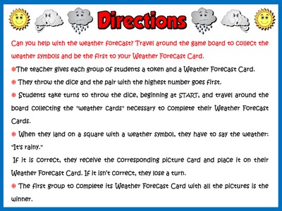 The Weather - Board Game (Directions)