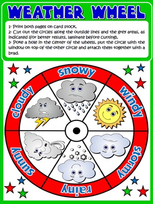 The Weather -  Vocabulary Wheel - page 1