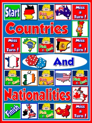 #COUNTRIES AND NATIONALITIES - BOARD GAME
