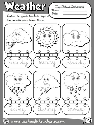 The Weather - Picture Dictionary (B&W version)