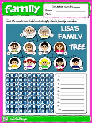 FAMILY WORKSHEET 1 (AVAILABLE IN B&W)