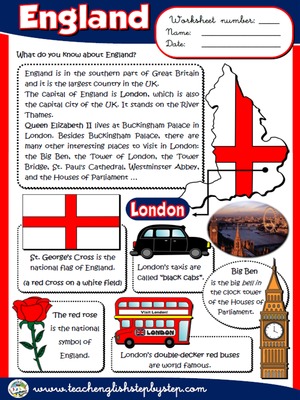 England - Worksheet