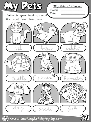 My Pets - Picture Dictionary (B&W version)