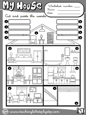 My house - Picture Dictionary (B&W version)