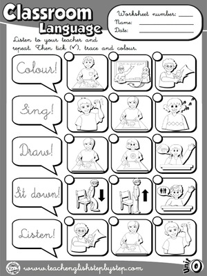 Classroom Language - Worksheet 2 (B&W version)