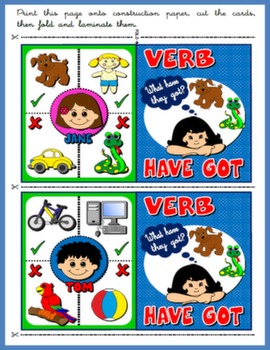 Verb Have Got - Board Game Who is Who? - Speaking Cards
