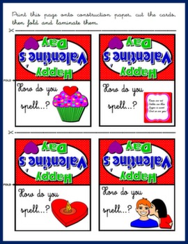 VALENTINE'S DAY - BOARD GAME SPELLING CARDS#