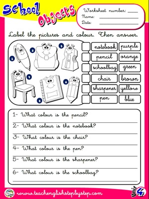 School Objects - Worksheet 7