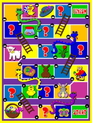 EASTER SNAKES AND LADDERS BOARD GAME