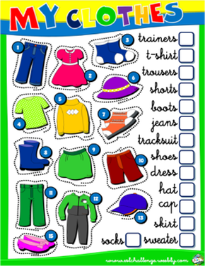 FREE WORKSHEET - CLOTHES #