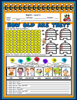 NUMBERS AND AGE WORKSHEET