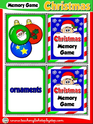 CHRISTMAS MEMORY GAME ( PICTURE/WORD)